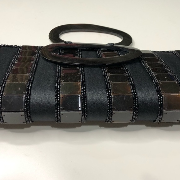 Dolce Vita Luxury Textured Clutch TORTOISE HANDLE Handbag - Picture 6 of 6